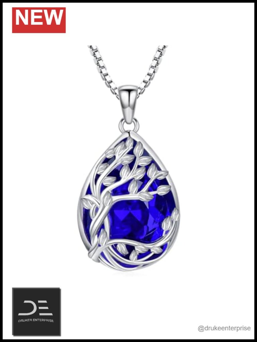Tree of Life Pendant Necklace 925 Sterling Silver 14k White Gold Plated
